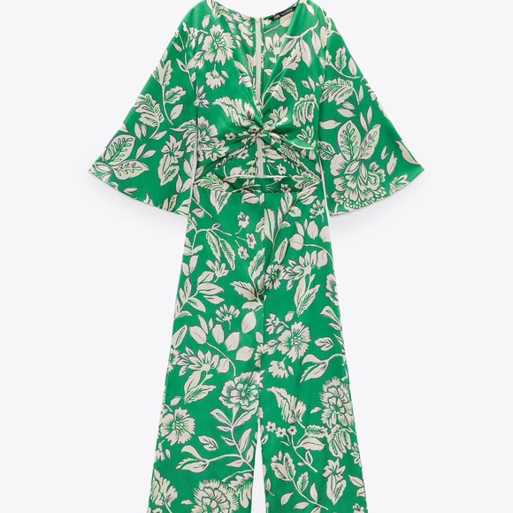 NEW with tags Zara printed jumpsuit with knot - Picture 10 of 10